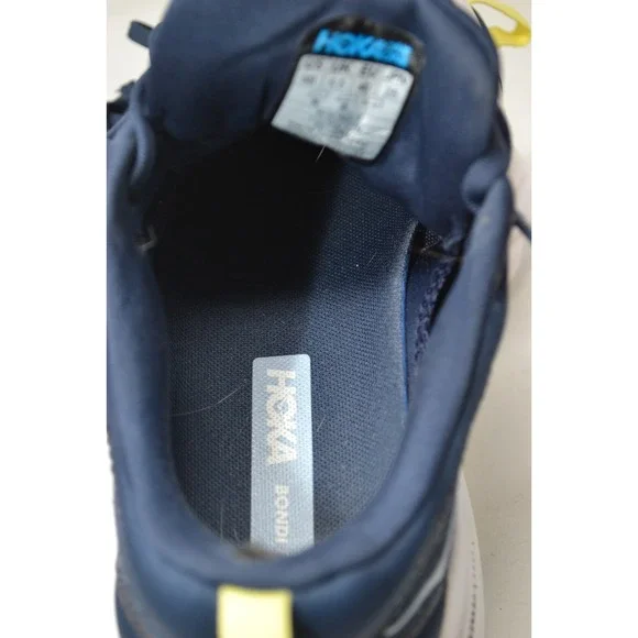Hoka One One Bondi 8 Womens 8 B Running Shoes Gym Varsity Navy White 1127952-VYN - Picture 15 of 16
